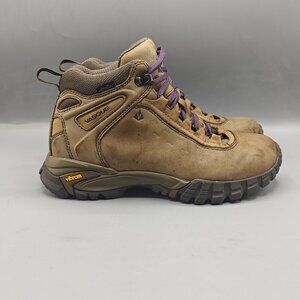 Vasque Talus UltraDry Boots Womens 8.5 US Leather Brown Waterproof Hiking Vibram
